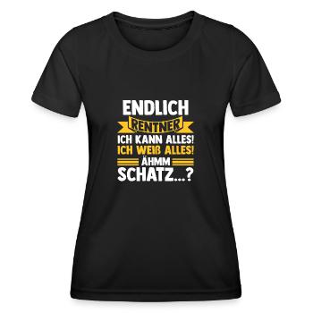 Rentnerin Rentner Ruhestand Geschenk - Frauen Funktions-T-Shirt - Schwarz - Vorne - AI Model Female 172 light (172cm)
