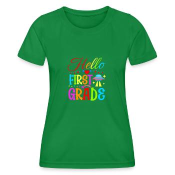Hallo Erste Klasse - Frauen Funktions-T-Shirt - Kelly Green - Vorne - AI Model Female 172 dark (172cm)
