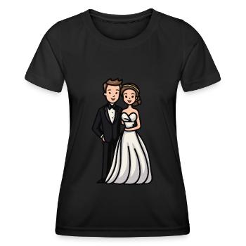 Mariage mariée marié jeunes mariés - T-shirt sport Femme - noir - Devant - AI Model Female 172 light (172cm)