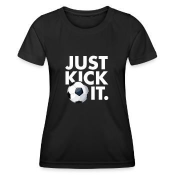 Just Kick It - Women's Functional T-Shirt - black - Front - AI Model Female 172 light (172cm)