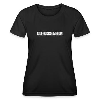 Baden-Baden Flughafentafel - Frauen Funktions-T-Shirt - Schwarz - Vorne - AI Model Female 172 light (172cm)