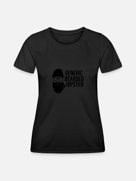 Generischer Bart Hipster - Bart Bärte - Frauen Funktions-T-Shirt - Schwarz