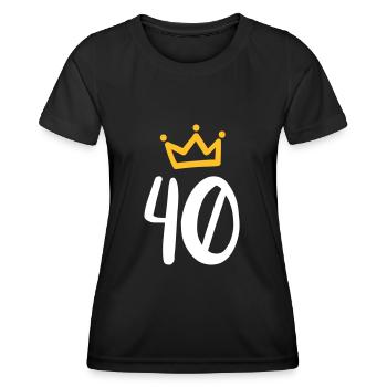 40. Geburtstag Krone Geschenkidee - Frauen Funktions-T-Shirt - Schwarz - Vorne - AI Model Female 172 light (172cm)