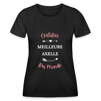 Certifiée meilleure axelle du monde - T-shirt sport Femme - noir - Devant - AI Model Female 172 light (172cm)