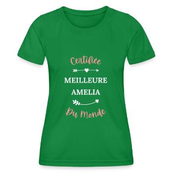 Certifiée meilleure amelia du monde - T-shirt sport Femme - vert - Devant - AI Model Female 172 dark (172cm)