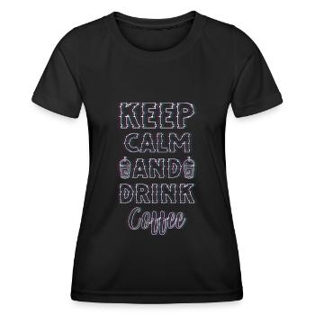 Coffee Bean Energy Fatigue Drinking - Women's Functional T-Shirt - black - Front - AI Model Female 172 light (172cm)