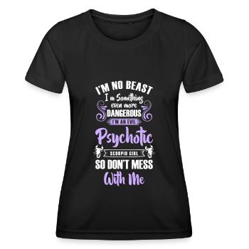 Skorpion Tierkreiszeichen Konstellation Oktober - Frauen Funktions-T-Shirt - Schwarz - Vorne - AI Model Female 172 light (172cm)