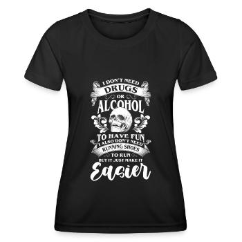 Drug-Free Drugs Marijuana Nicotine - Women's Functional T-Shirt - black - Front - AI Model Female 172 light (172cm)