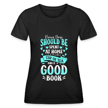 Tee Entspannung Grüner Tee Winter - Frauen Funktions-T-Shirt - Schwarz - Vorne - AI Model Female 172 light (172cm)