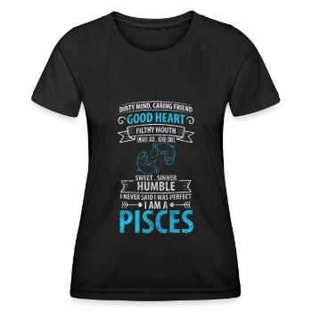 Superstition de l’anniversaire du zodiaque - T-shirt sport Femme - noir - Devant - AI Model Female 172 light (172cm)