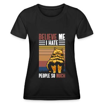 Hate Crowd Misanthrope Irony - Women's Functional T-Shirt - black - Front - AI Model Female 172 light (172cm)