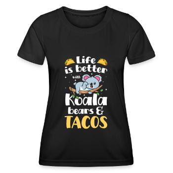 Eukalyptus Tierschutz Wald - Frauen Funktions-T-Shirt - Schwarz - Vorne - AI Model Female 172 light (172cm)