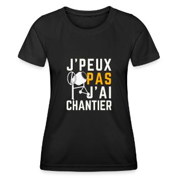 Ich kann nicht, ich habe eine Baustelle - Frauen Funktions-T-Shirt - Schwarz - Vorne - AI Model Female 172 light (172cm)