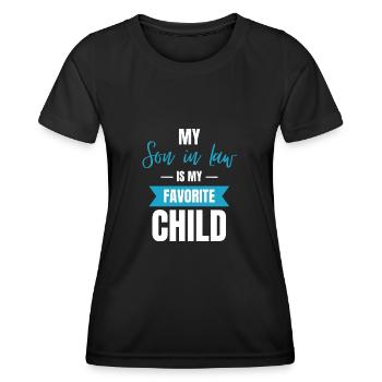 Son-in-law gift Son in Law is my favorite - Women's Functional T-Shirt - black - Front - AI Model Female 172 light (172cm)
