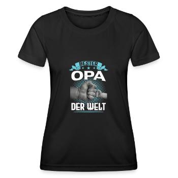 Opa Großvater Enkelkind Geschenk - Frauen Funktions-T-Shirt - Schwarz - Vorne - AI Model Female 172 light (172cm)