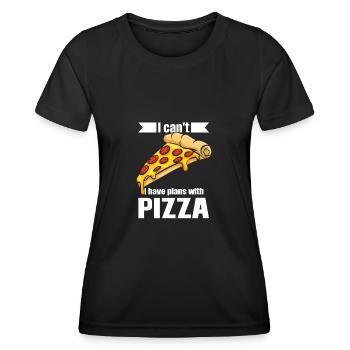 Pizza Pizzas Amateurs de pizza cadeau - T-shirt sport Femme - noir - Devant - AI Model Female 172 light (172cm)
