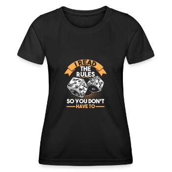Jeu de société jeux de société jeux de société cadeau - T-shirt sport Femme - noir - Devant - AI Model Female 172 light (172cm)