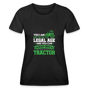 Tracteur Boy Tracteur tracteur tracteur - T-shirt sport Femme - noir - Devant - AI Model Female 172 light (172cm)