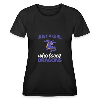 Dragons Dragons Dragon Cadeau - T-shirt sport Femme - noir - Devant - AI Model Female 172 light (172cm)