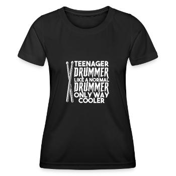 Teenage drummer teenage drum gift - Women's Functional T-Shirt - black - Front - AI Model Female 172 light (172cm)
