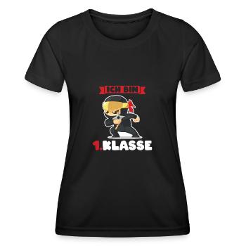 Ich bin 1.Klasse Schulanfang schulbeginn Geschenk - Frauen Funktions-T-Shirt - Schwarz - Vorne - AI Model Female 172 light (172cm)