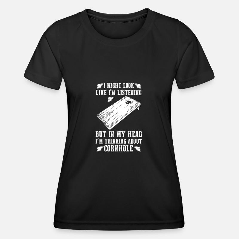 Cornhole Cornhole Geschenk - Frauen Funktions-T-Shirt - Schwarz
