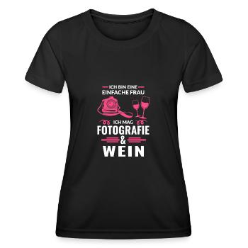 Fotografie Wein Fotografieren Geschenk - Frauen Funktions-T-Shirt - Schwarz - Vorne - AI Model Female 172 light (172cm)