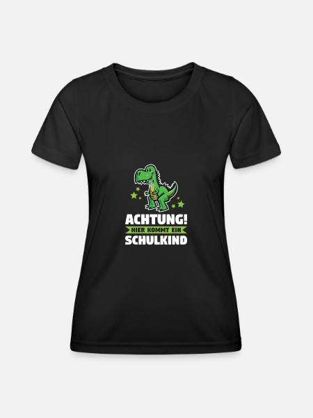 Schulkind Schulanfang Traktor Geschenk - Frauen Funktions-T-Shirt - Schwarz
