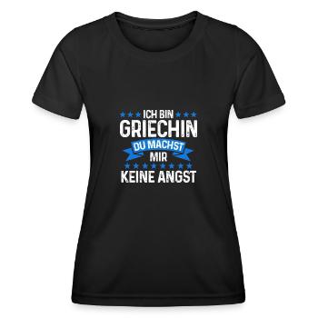 Griechin Griechisch Griechenland Geschenk - Frauen Funktions-T-Shirt - Schwarz - Vorne - AI Model Female 172 light (172cm)