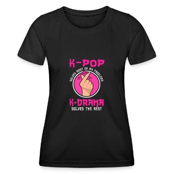 K-Pop & K-Drama cadeau K-Pop - T-shirt sport Femme - noir - Devant - AI Model Female 172 light (172cm)