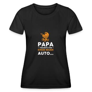 Papa Werdender Papa Vater Geschenk - Frauen Funktions-T-Shirt - Schwarz - Vorne - AI Model Female 172 light (172cm)