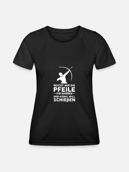 Bogenschießen Bogensport Bogenschütze Geschenk - Frauen Funktions-T-Shirt - Schwarz