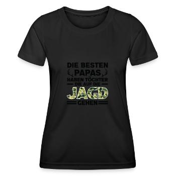 Jagd Vater Tochter Jagd Jagd Geschenk - Frauen Funktions-T-Shirt - Schwarz - Vorne - AI Model Female 172 light (172cm)