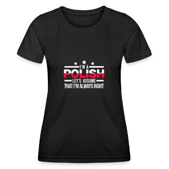 Polnische Polen Polnische Flagge Geschenk - Frauen Funktions-T-Shirt - Schwarz - Vorne - AI Model Female 172 light (172cm)