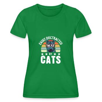 Chat Propriétaire de chat Chats Cadeau - T-shirt sport Femme - vert - Devant - AI Model Female 172 dark (172cm)