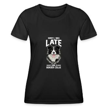 Border Collie Border Collie Cadeau - T-shirt sport Femme - noir - Devant - AI Model Female 172 light (172cm)