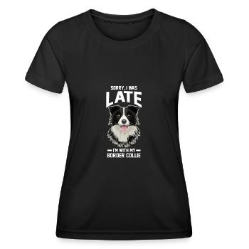 Border Collie Border Collie Cadeau - T-shirt sport Femme - noir - Devant - AI Model Female 172 light (172cm)