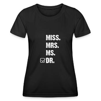 Doktortitel Doktor Doktorarbeit Doktortitel - Frauen Funktions-T-Shirt - Schwarz - Vorne - AI Model Female 172 light (172cm)