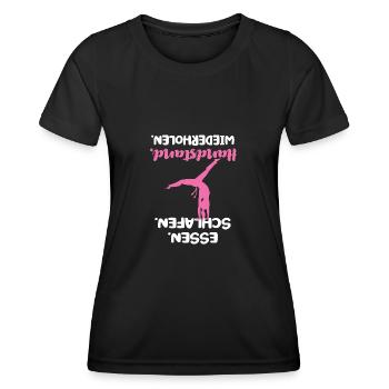 Handstand Handstände Turnerin Geschenk - Frauen Funktions-T-Shirt - Schwarz - Vorne - AI Model Female 172 light (172cm)