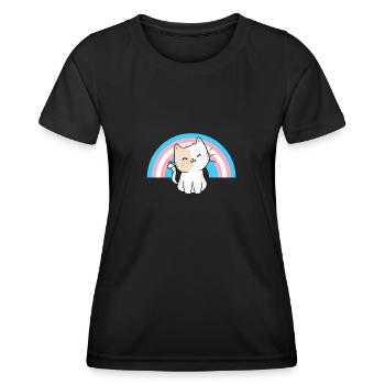 Transgender Cat Transgender Pride Cat Gift - Women's Functional T-Shirt - black - Front - AI Model Female 172 light (172cm)