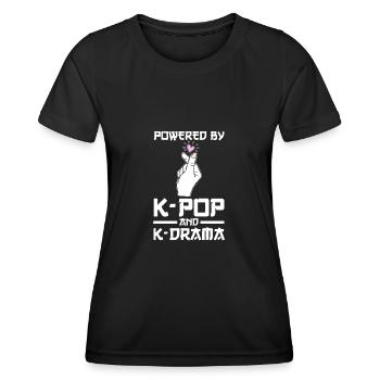 K-Pop & K-Drama K-Pop-K-Drama Cadeau - T-shirt sport Femme - noir - Devant - AI Model Female 172 light (172cm)