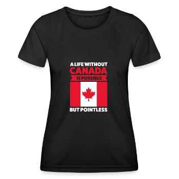 Canada Canada Canada Cadeau - T-shirt sport Femme - noir - Devant - AI Model Female 172 light (172cm)