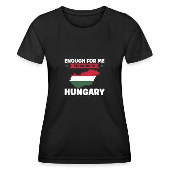 Hongrie Hongrois Drapeau Hongrois Cadeau - T-shirt sport Femme - noir - Devant - AI Model Female 172 light (172cm)