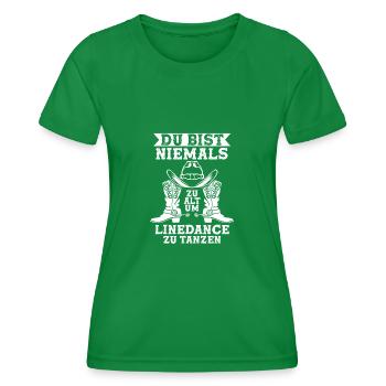 Linedance Linedancer Tänzer Geschenk - Frauen Funktions-T-Shirt - Kelly Green - Vorne - AI Model Female 172 dark (172cm)