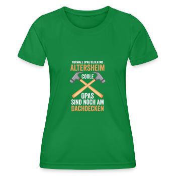 Dachdecker Opa Dachdeckerei Geschenk - Frauen Funktions-T-Shirt - Kelly Green - Vorne - AI Model Female 172 dark (172cm)