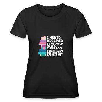 Bibliothek Bibliothekar Bibliotheken Geschenk - Frauen Funktions-T-Shirt - Schwarz - Vorne - AI Model Female 172 light (172cm)