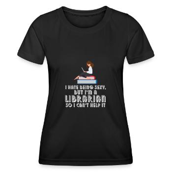 Bibliothek Bibliothekar Bibliotheken Geschenk - Frauen Funktions-T-Shirt - Schwarz - Vorne - AI Model Female 172 light (172cm)