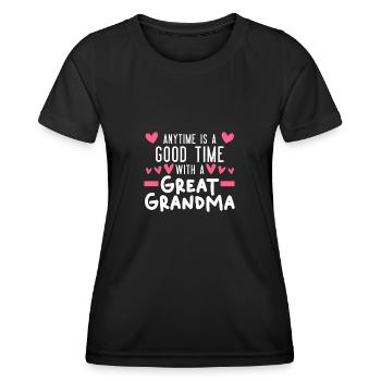 Great-grandmother Great-grandmother Family gift - Women's Functional T-Shirt - black - Front - AI Model Female 172 light (172cm)