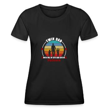 Twin Dad Fils Twin Dad Family Gift - T-shirt sport Femme - noir - Devant - AI Model Female 172 light (172cm)