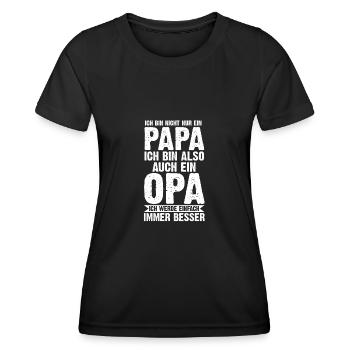 Papa Opa Großvater Geschenk - Frauen Funktions-T-Shirt - Schwarz - Vorne - AI Model Female 172 light (172cm)